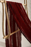 Red Textured Linen Fabric By The Yard Natural Fabrics.