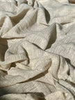 Tissu en coton biologique neutre non blanchi ivoire au mètre, tissu froissé, large largeur.