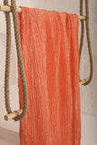 Orange Natural Sheer, Textured Cotton Linen Mix Special Fabrics.