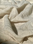 Tissu en coton biologique neutre non blanchi ivoire au mètre, tissu froissé, large largeur.
