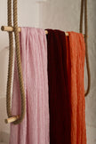 Orange Natural Sheer, Textured Cotton Linen Mix Special Fabrics.
