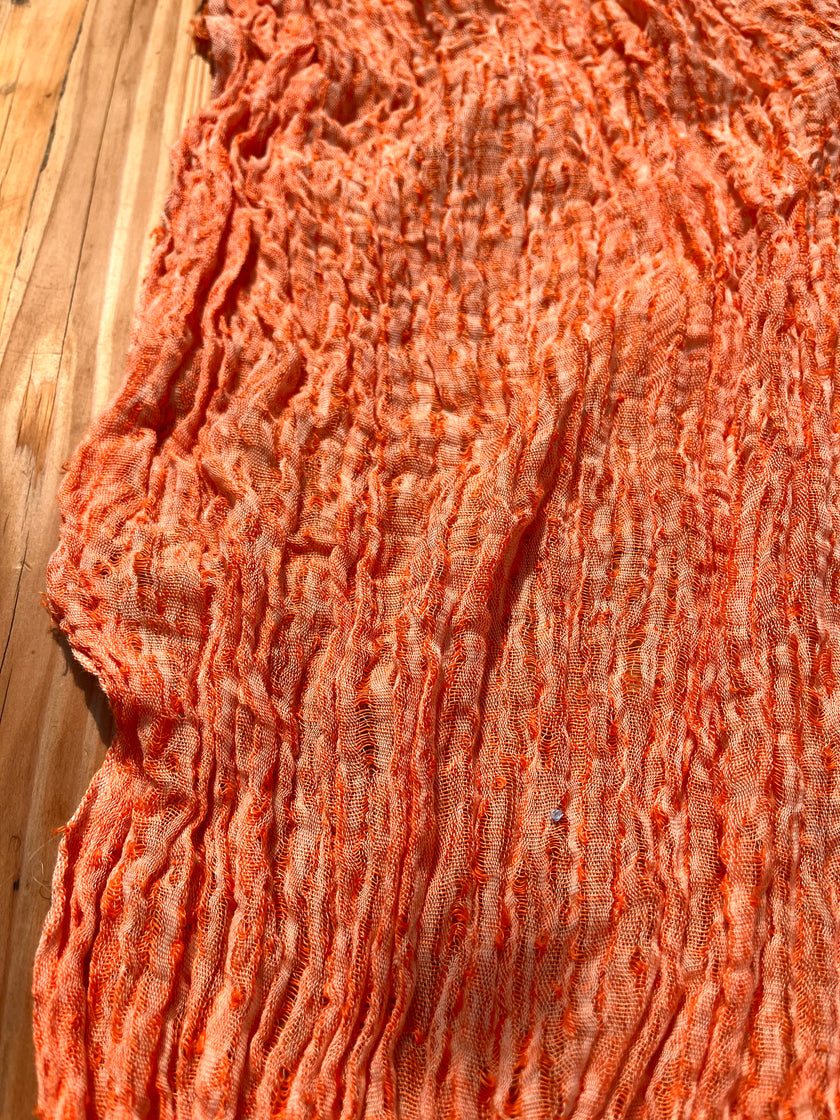 Orange Textured Linen Fabric By The Yard Natural Fabrics.