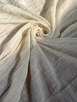 Tissu en coton biologique neutre non blanchi ivoire au mètre, tissu froissé, large largeur.