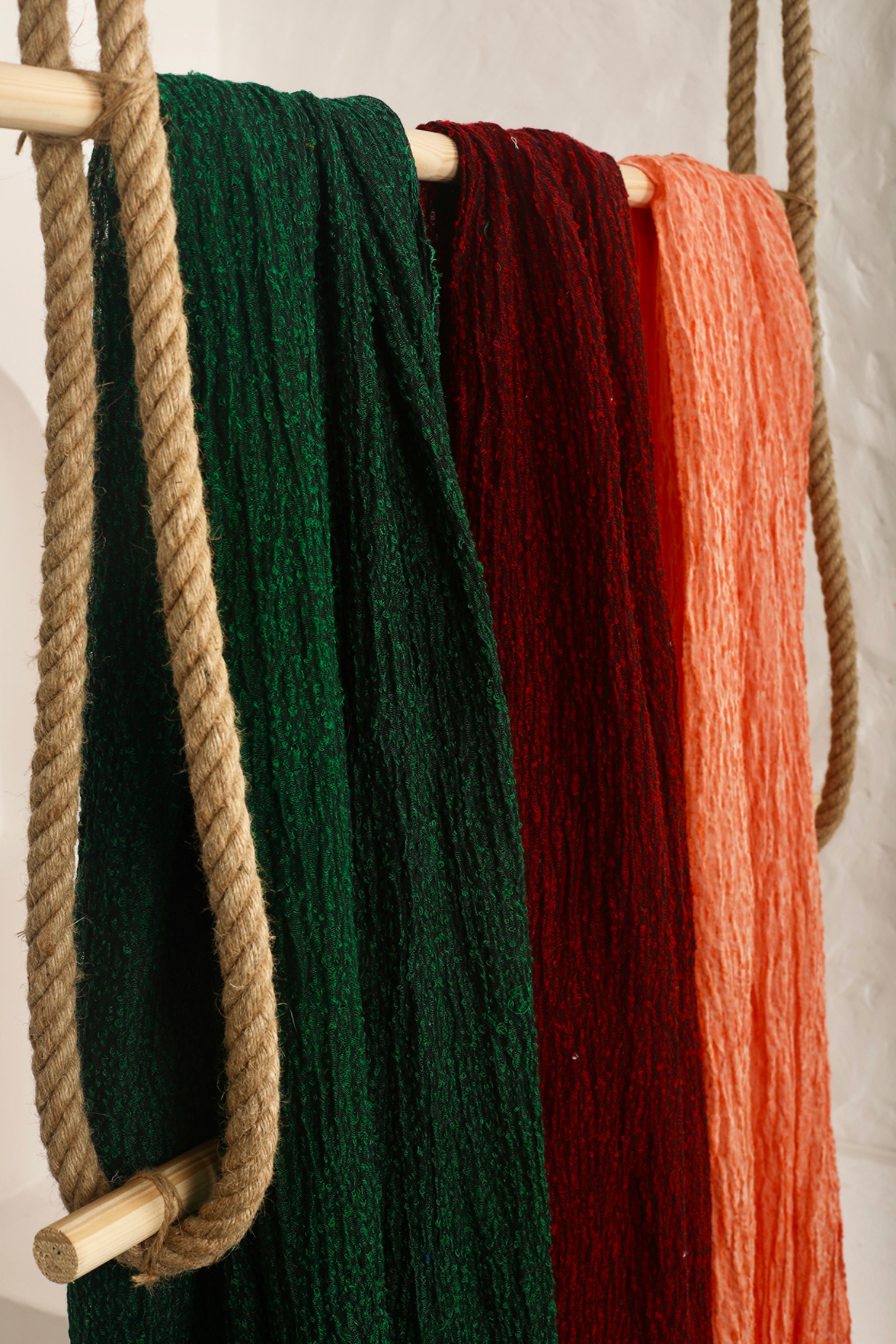 Red Textured Linen Fabric By The Yard Natural Fabrics.