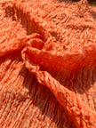 Orange Textured Linen Fabric By The Yard Natural Fabrics.