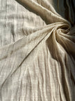 Tissu en coton biologique neutre non blanchi ivoire au mètre, tissu froissé, large largeur.