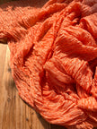 Orange Natural Sheer, Textured Cotton Linen Mix Special Fabrics.