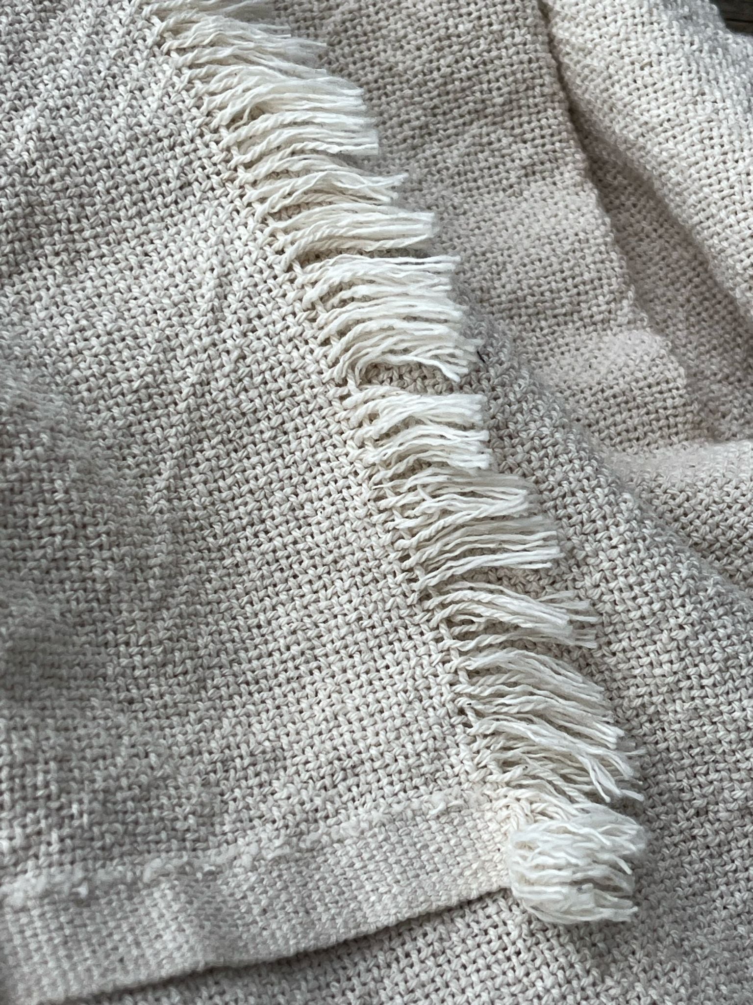 Heavy Weight Organic Cotton Open Weave Sewing Fabric, Natural Undyed, Wide Width 240 cm.