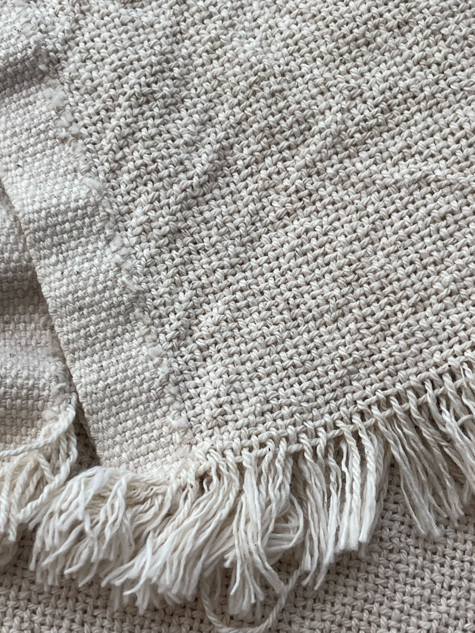 Heavy Weight Organic Cotton Open Weave Sewing Fabric, Natural Undyed, Wide Width 240 cm.