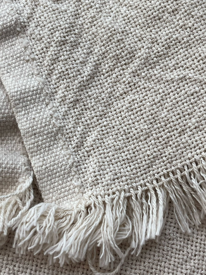 Heavy Weight Organic Cotton Open Weave Sewing Fabric, Natural Undyed, Wide Width 240 cm.