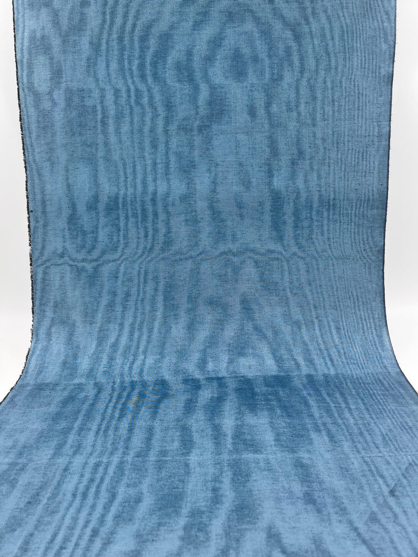 Blue Silk Home Textile Interior Fabrics Watermark Patterns.