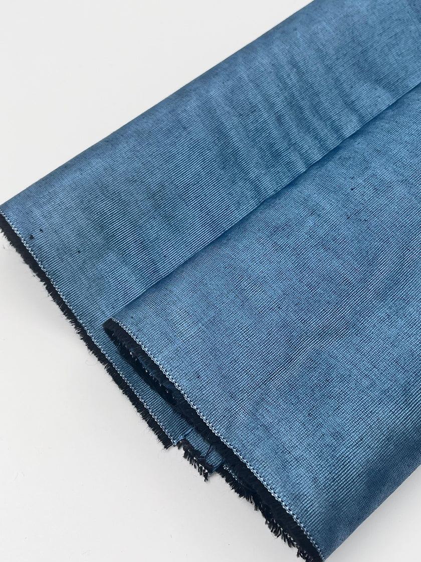 Blue Silk Home Textile Interior Fabrics Watermark Patterns.