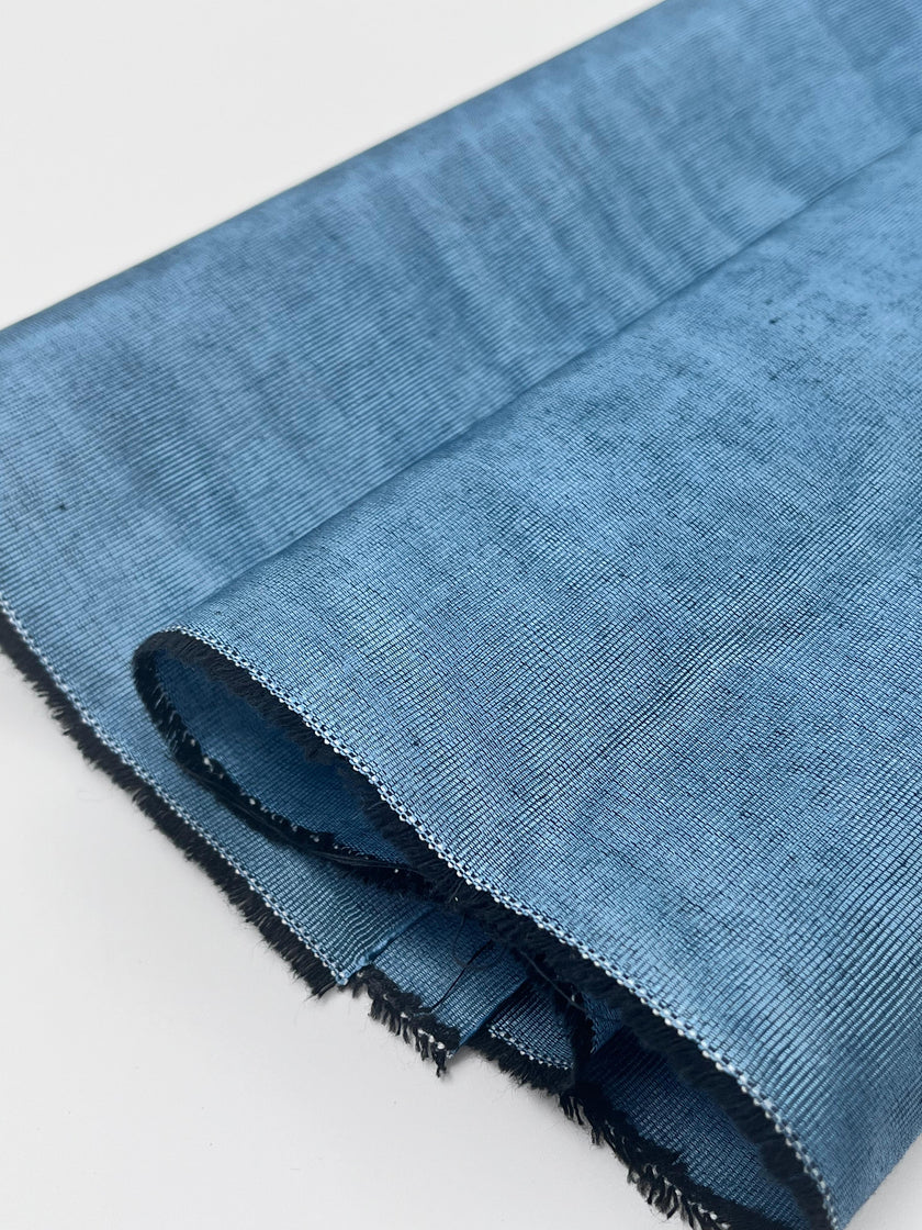 Blue Silk Home Textile Interior Fabrics Watermark Patterns.