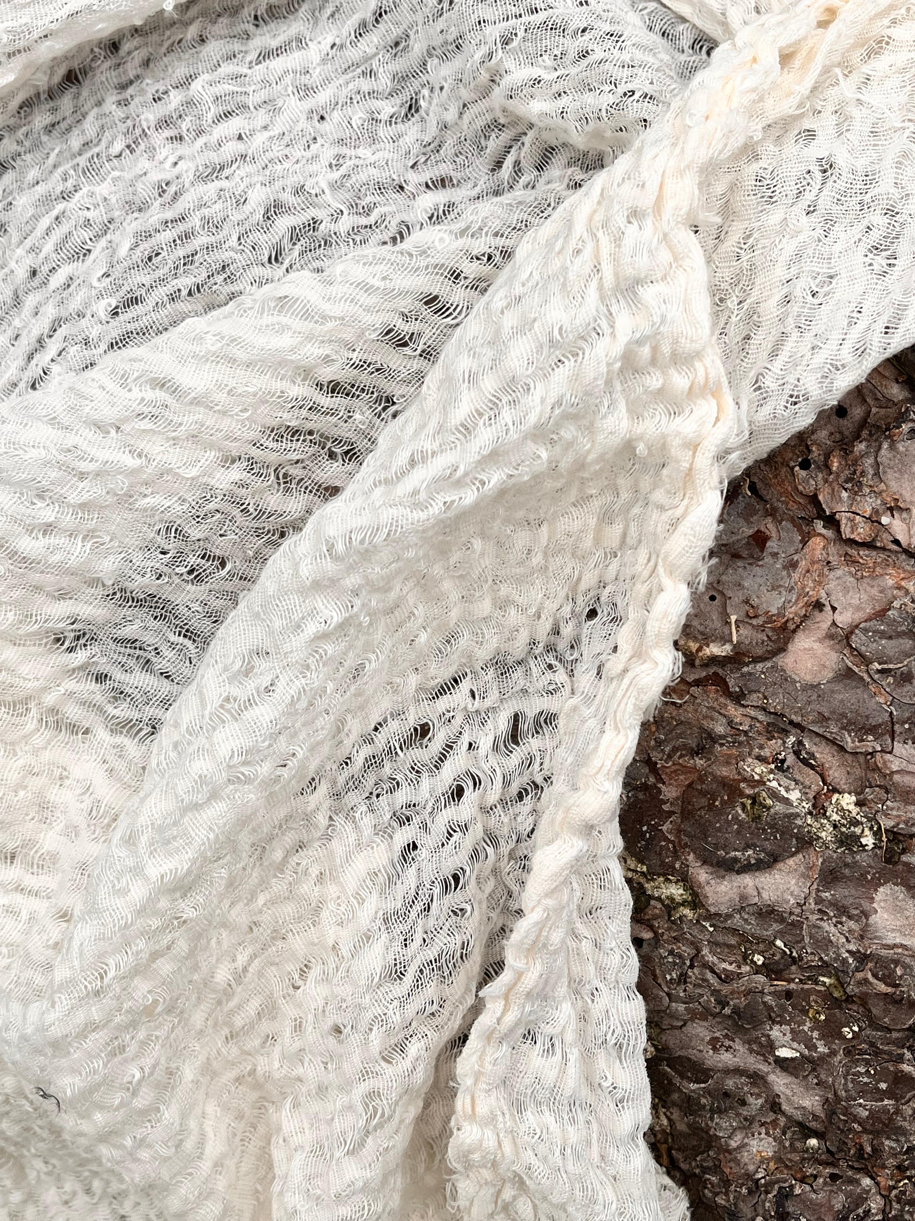 Unbleached, Ivory White Textured Linen Fabric By The Yard Natural Fabrics.