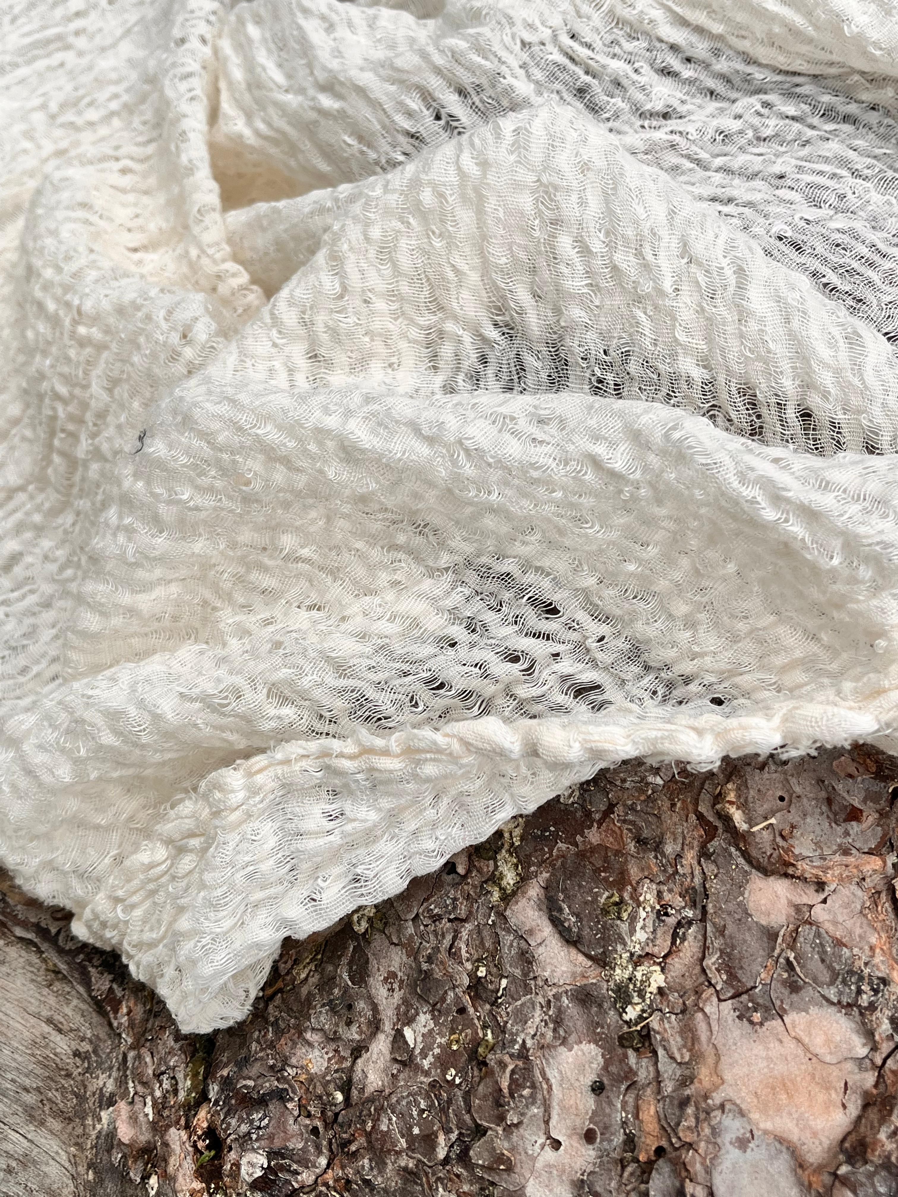 Unbleached, Ivory White Textured Linen Fabric By The Yard Natural Fabrics.