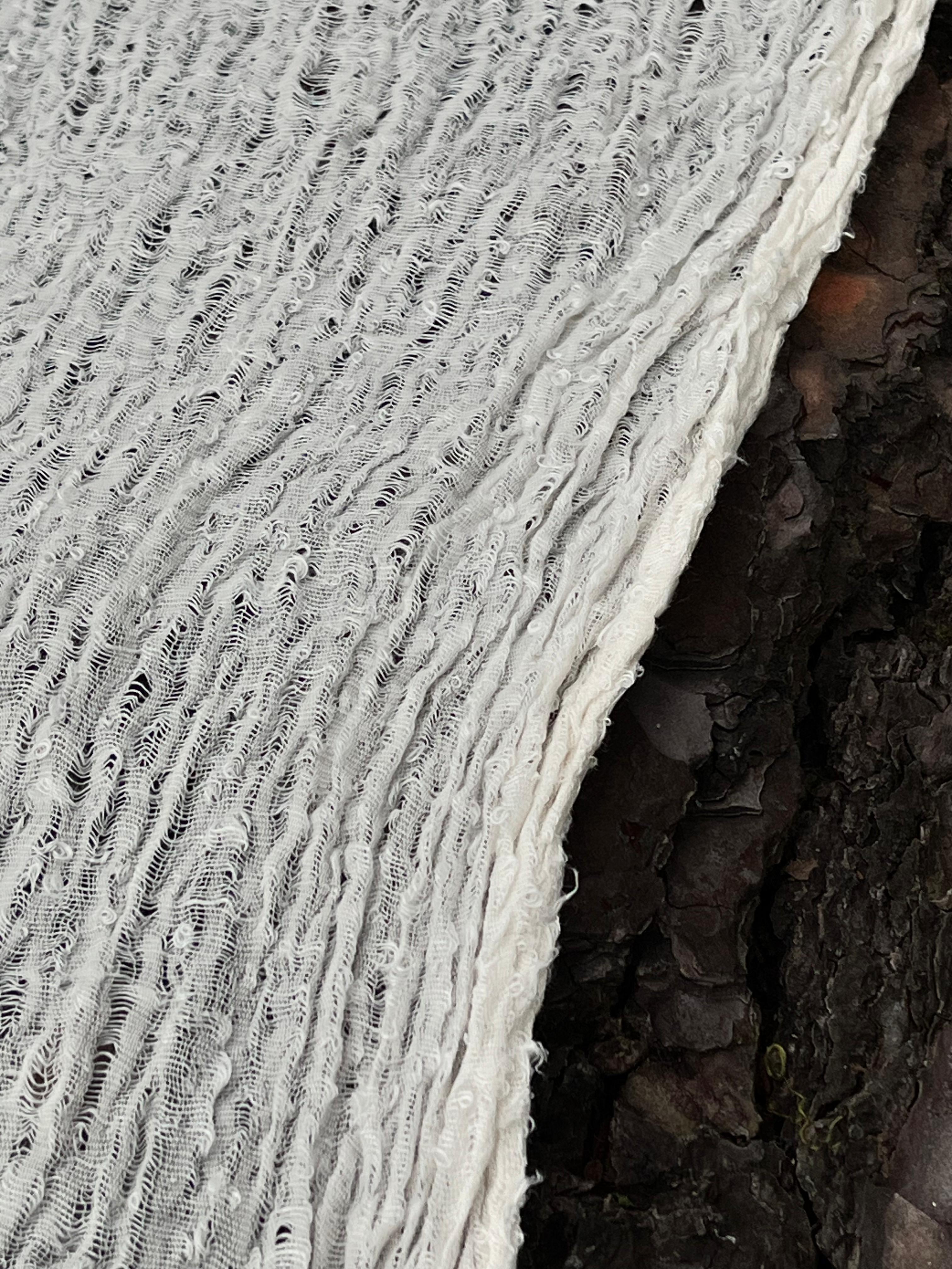 Unbleached, Ivory White Textured Linen Fabric By The Yard Natural Fabrics.