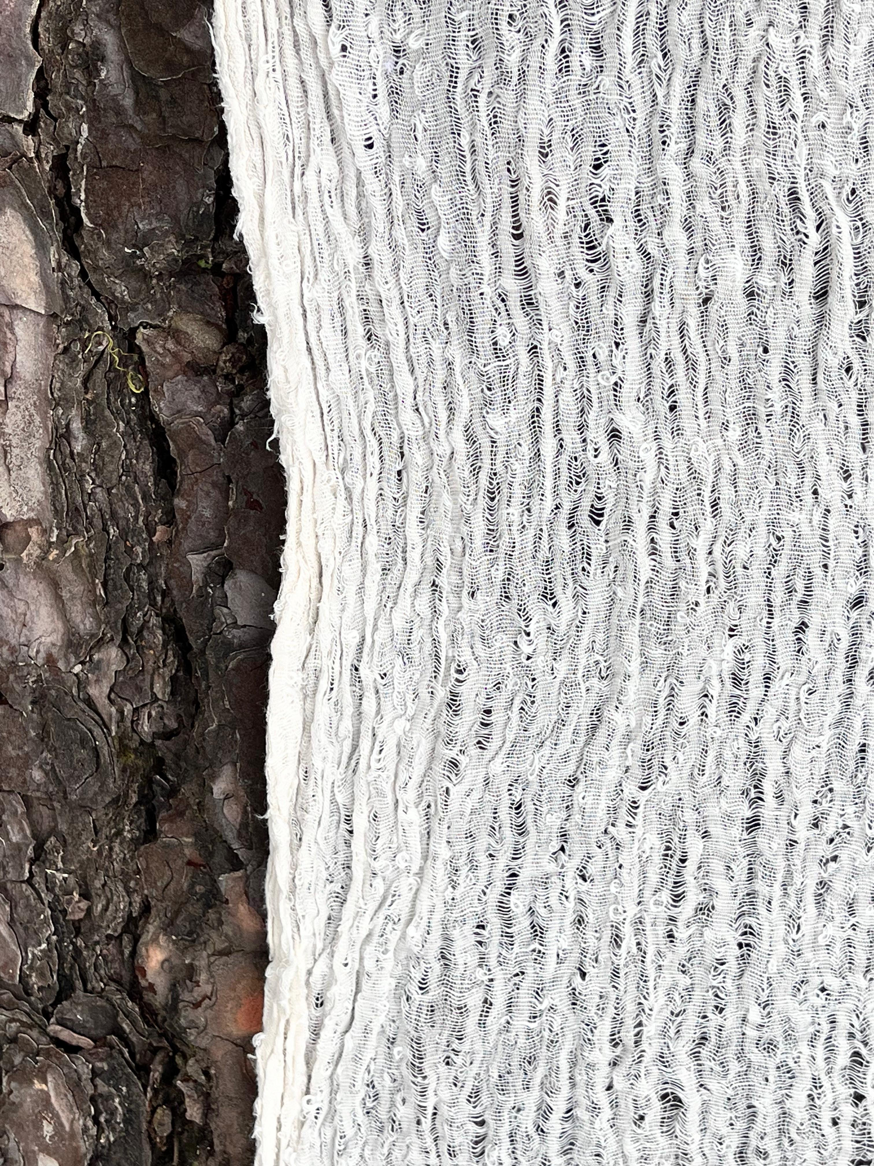Unbleached, Ivory White Textured Linen Fabric By The Yard Natural Fabrics.