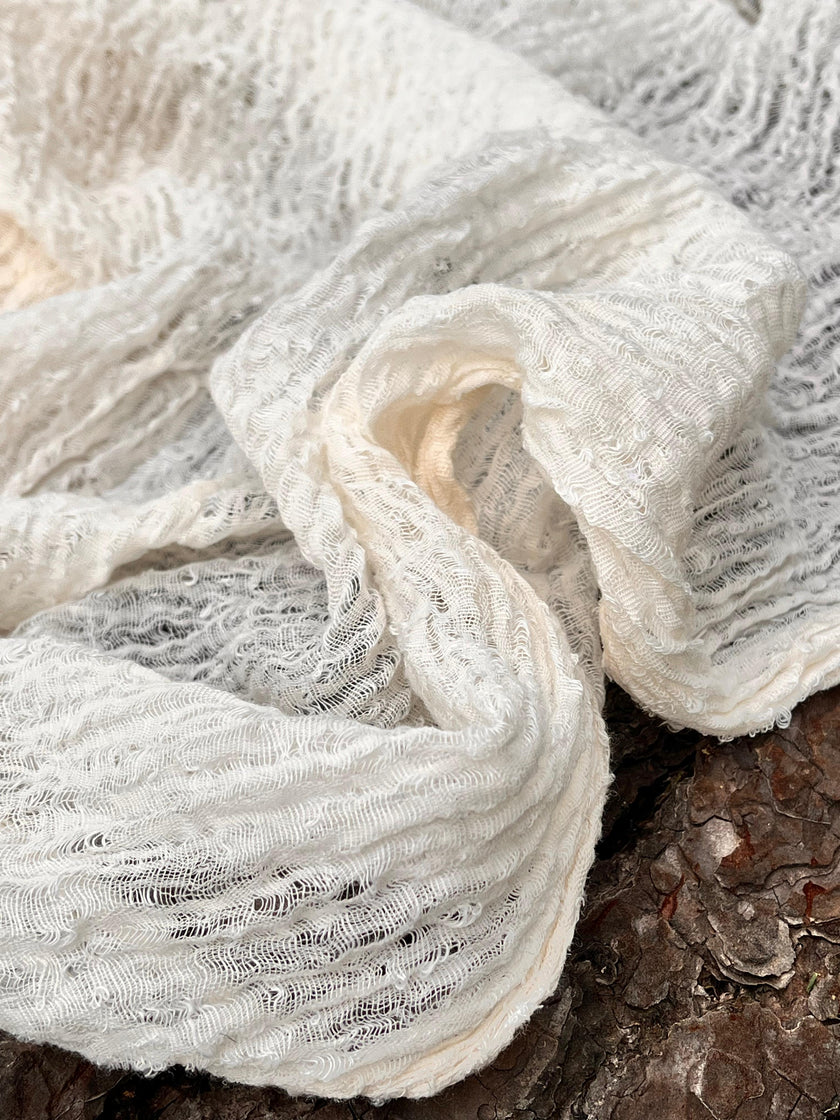 Unbleached, Ivory White Textured Linen Fabric By The Yard Natural Fabrics.