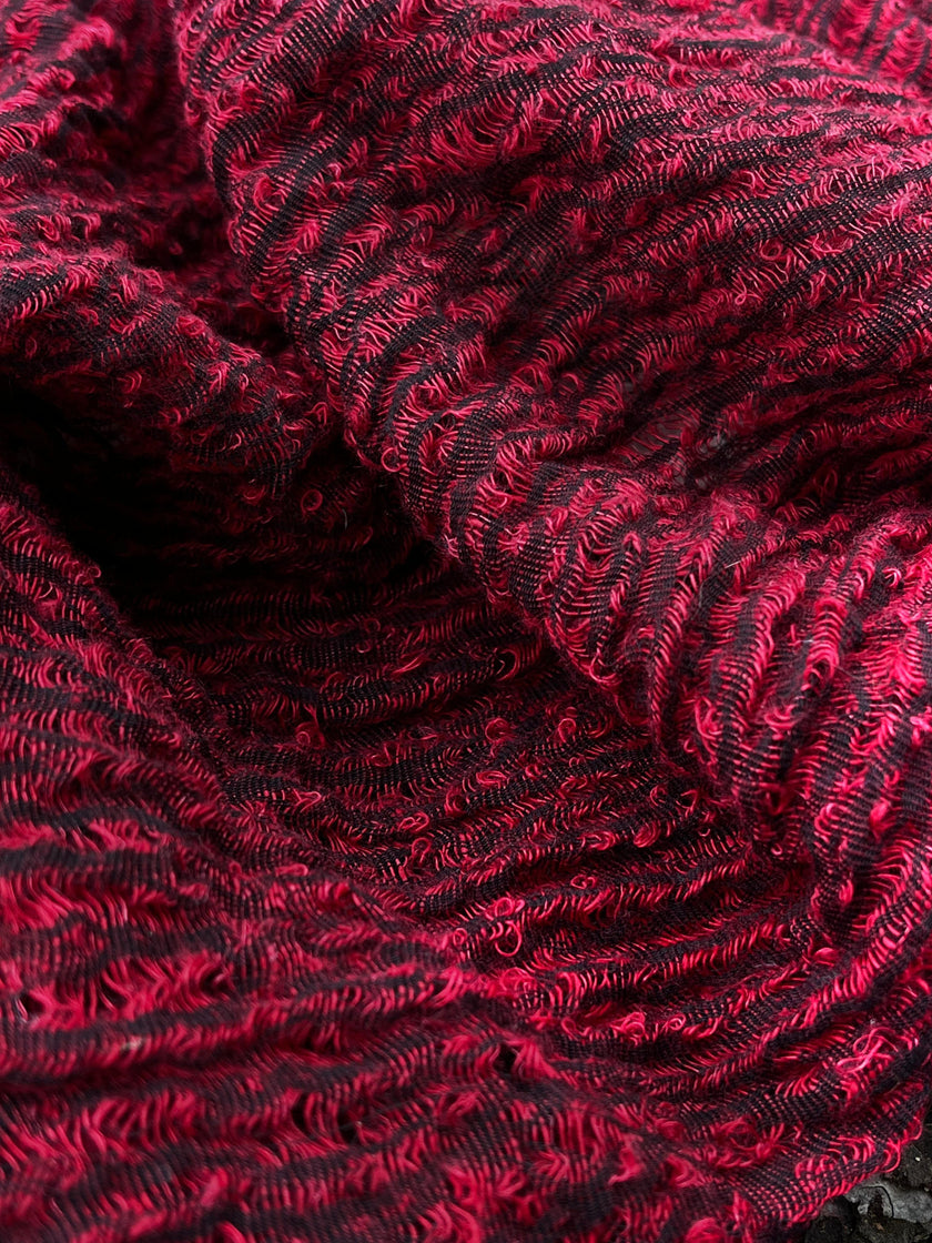 Red Textured Linen Fabric By The Yard Natural Fabrics.
