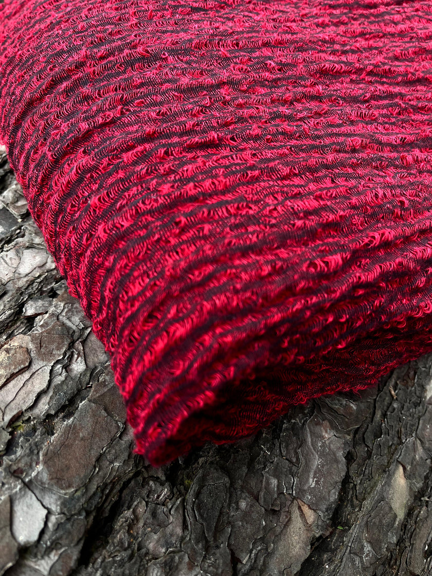 Red Textured Linen Fabric By The Yard Natural Fabrics.