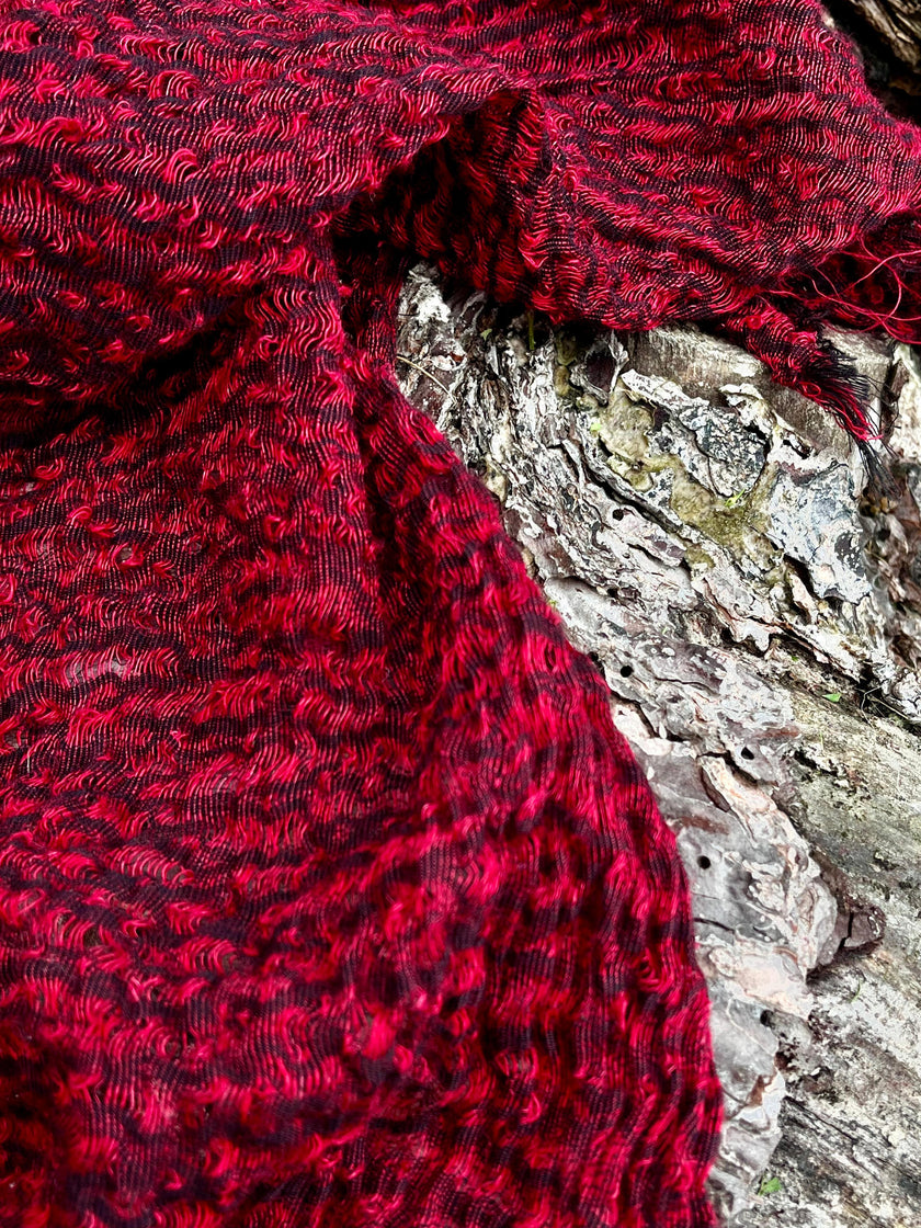 Red Textured Linen Fabric By The Yard Natural Fabrics.