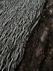 Tissu en lin noir et blanc par cour, tissu en coton biologique, tissus naturels semi-transparents texturés à la main.