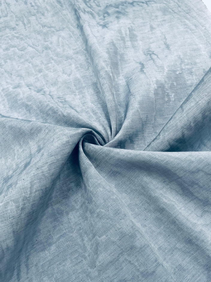 Pastel Blue Luxurious Silk Moire Home Textile Interior Fabrics, Watermark Patterns.
