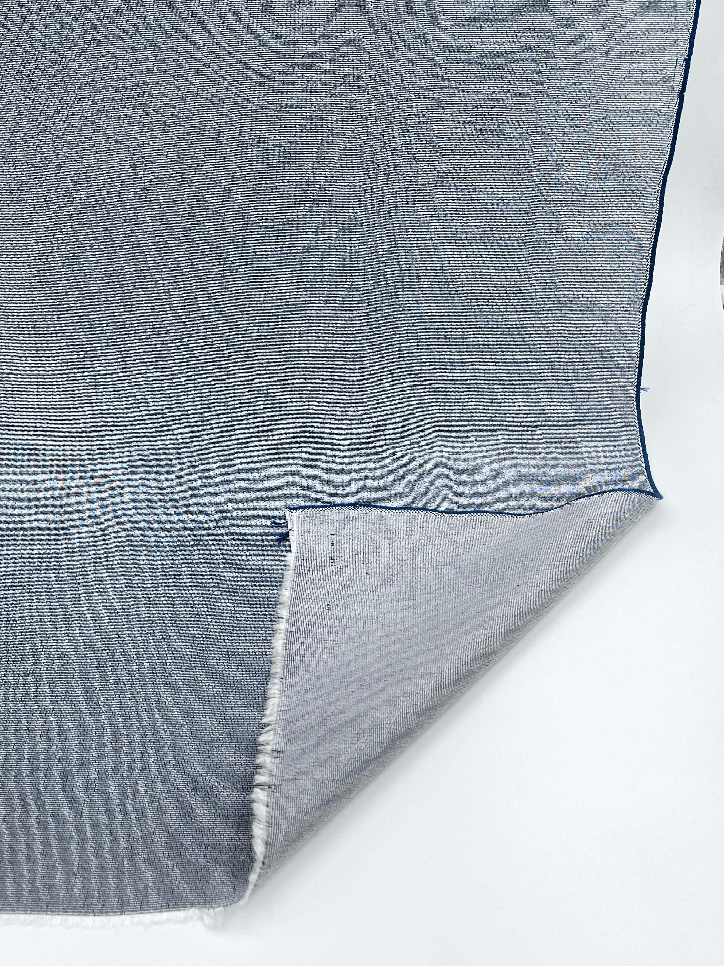 Pastel Blue Colour Silk Moire Home Textile Interior Fabrics, Watermark Pattern.