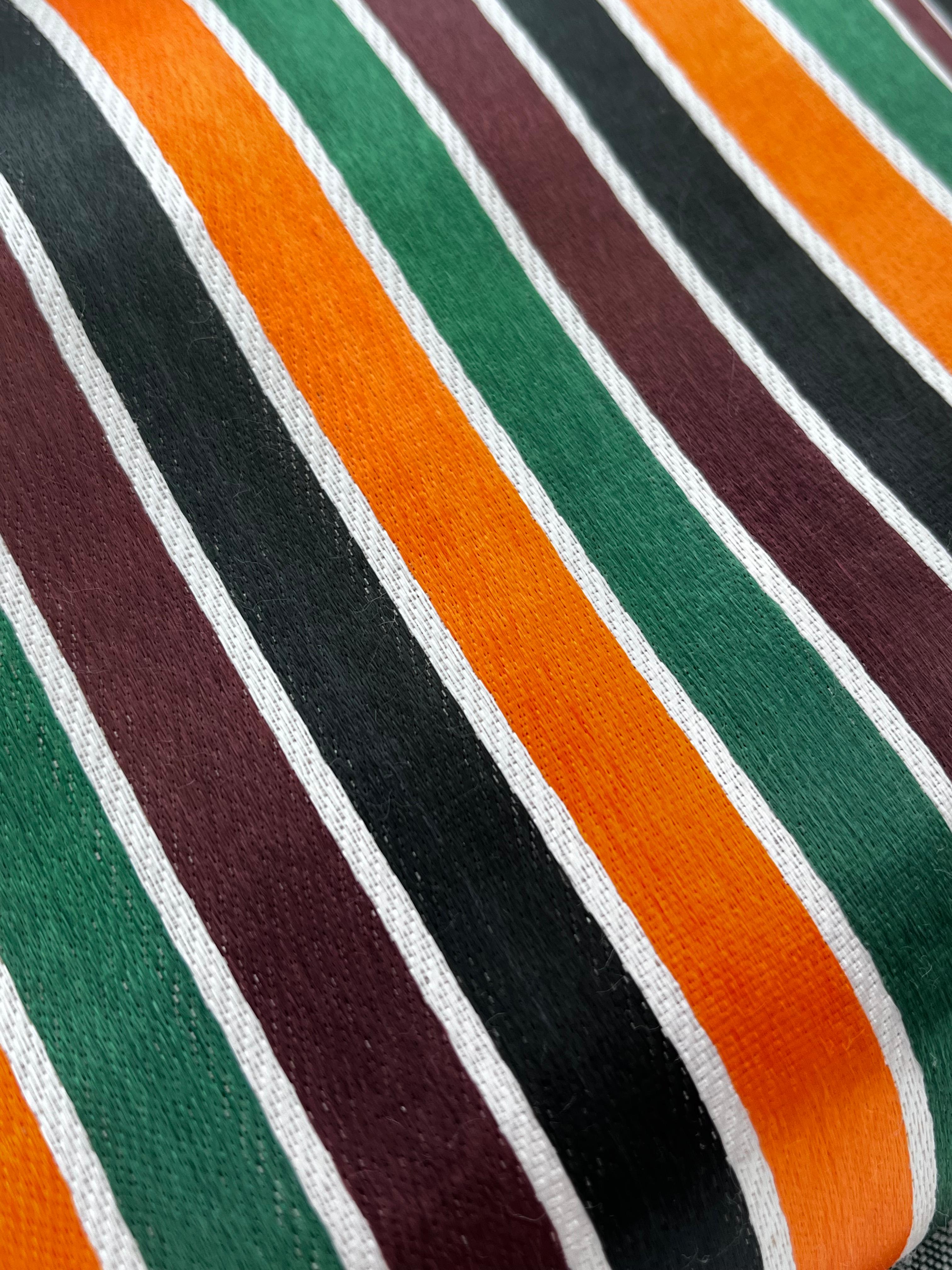 Multicolour Stripes Satin Silk Weave, Home Textile Interior Fabrics.