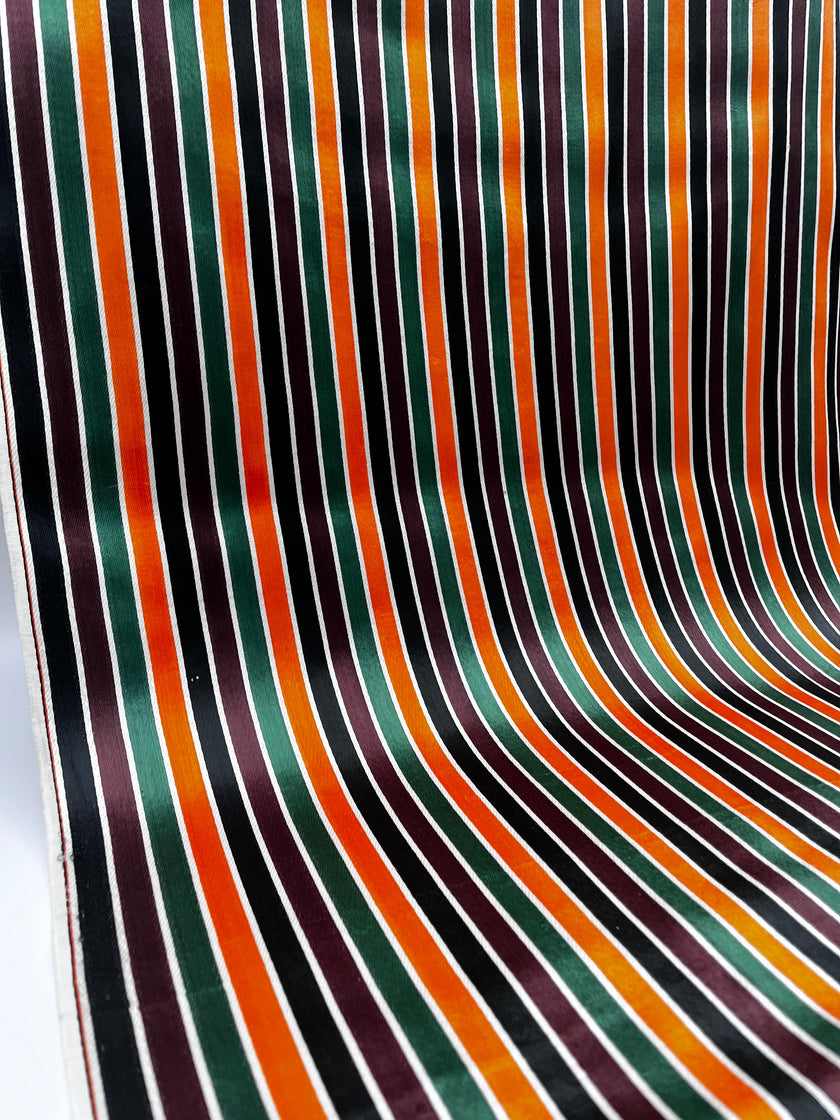 Multicolour Stripes Satin Silk Weave, Home Textile Interior Fabrics.