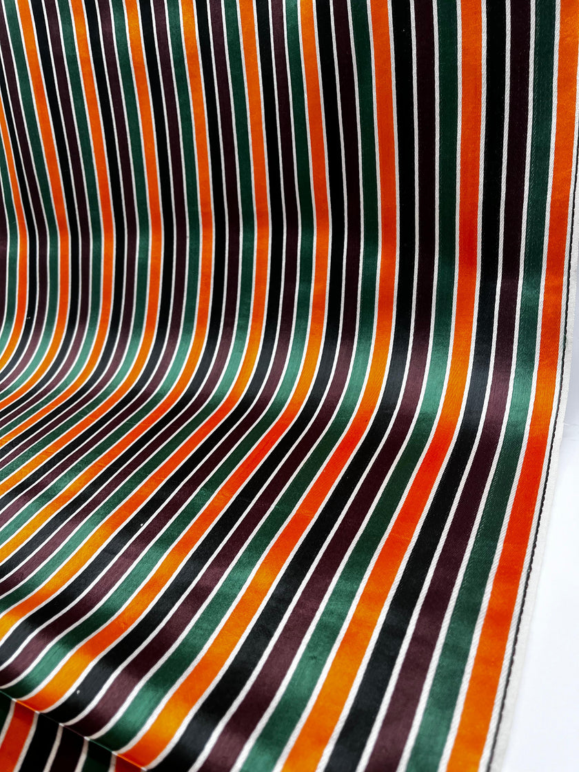 Multicolour Stripes Satin Silk Weave, Home Textile Interior Fabrics.