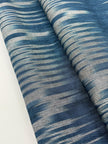 Ikat Silver Blue Striped Silk Home Textile Interior Fabrics Moire, Watermark Pattern.