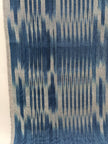 Ikat Silver Blue Striped Silk Home Textile Interior Fabrics Moire, Watermark Pattern.