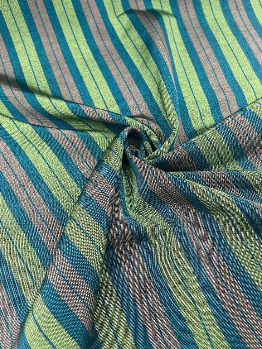 Green Striped Silk  Home Textile Interior Fabrics.
