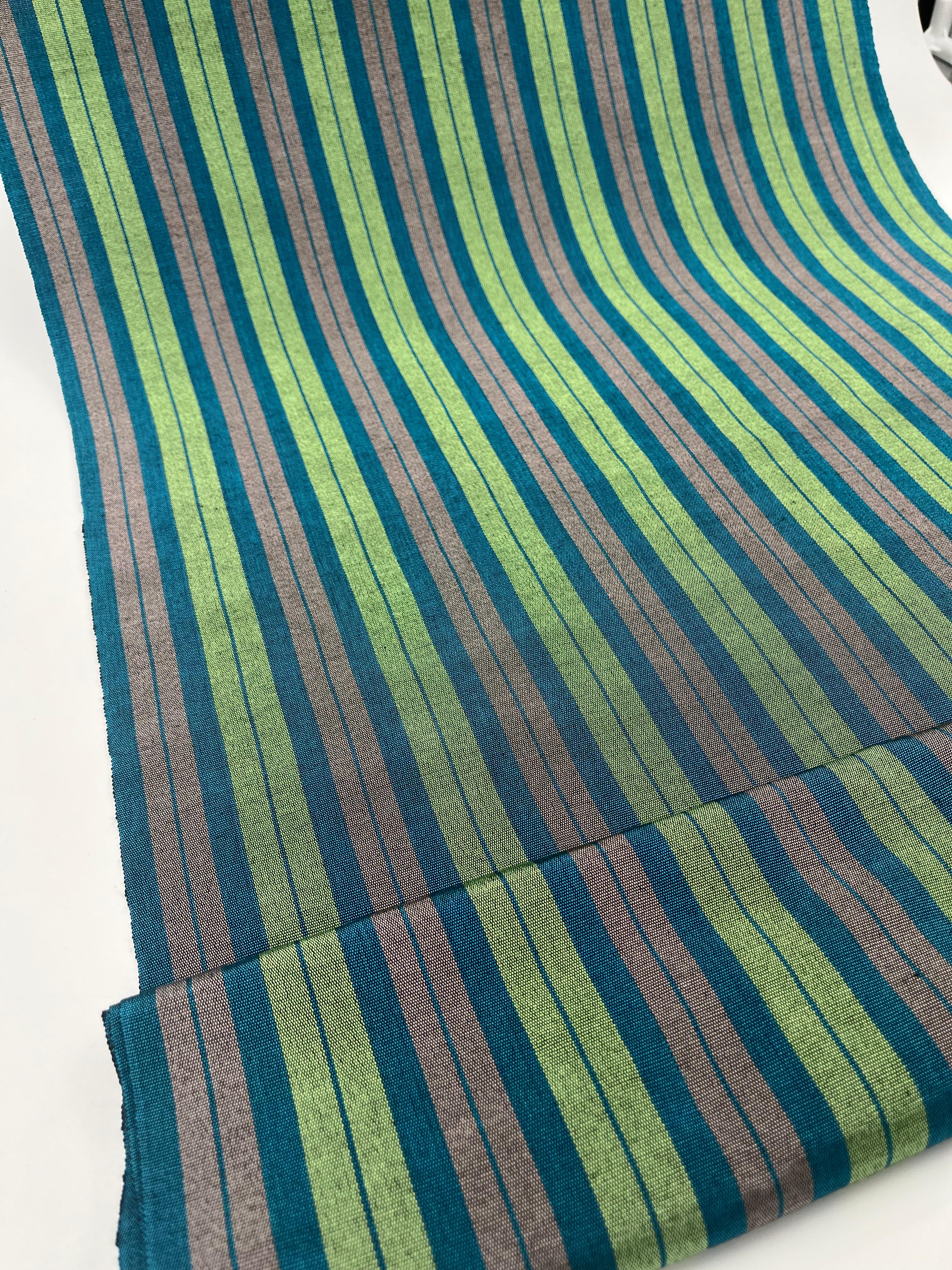 Green Striped Silk  Home Textile Interior Fabrics.