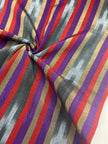 Purple Red Ikat Striped Silk  Home Textile Interior Fabrics.