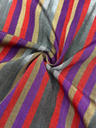 Purple Red Ikat Striped Silk  Home Textile Interior Fabrics.