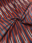 Navy Red Ikat Striped Silk Home Textile Interior Fabrics.