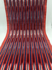 Navy Red Ikat Striped Silk Home Textile Interior Fabrics.
