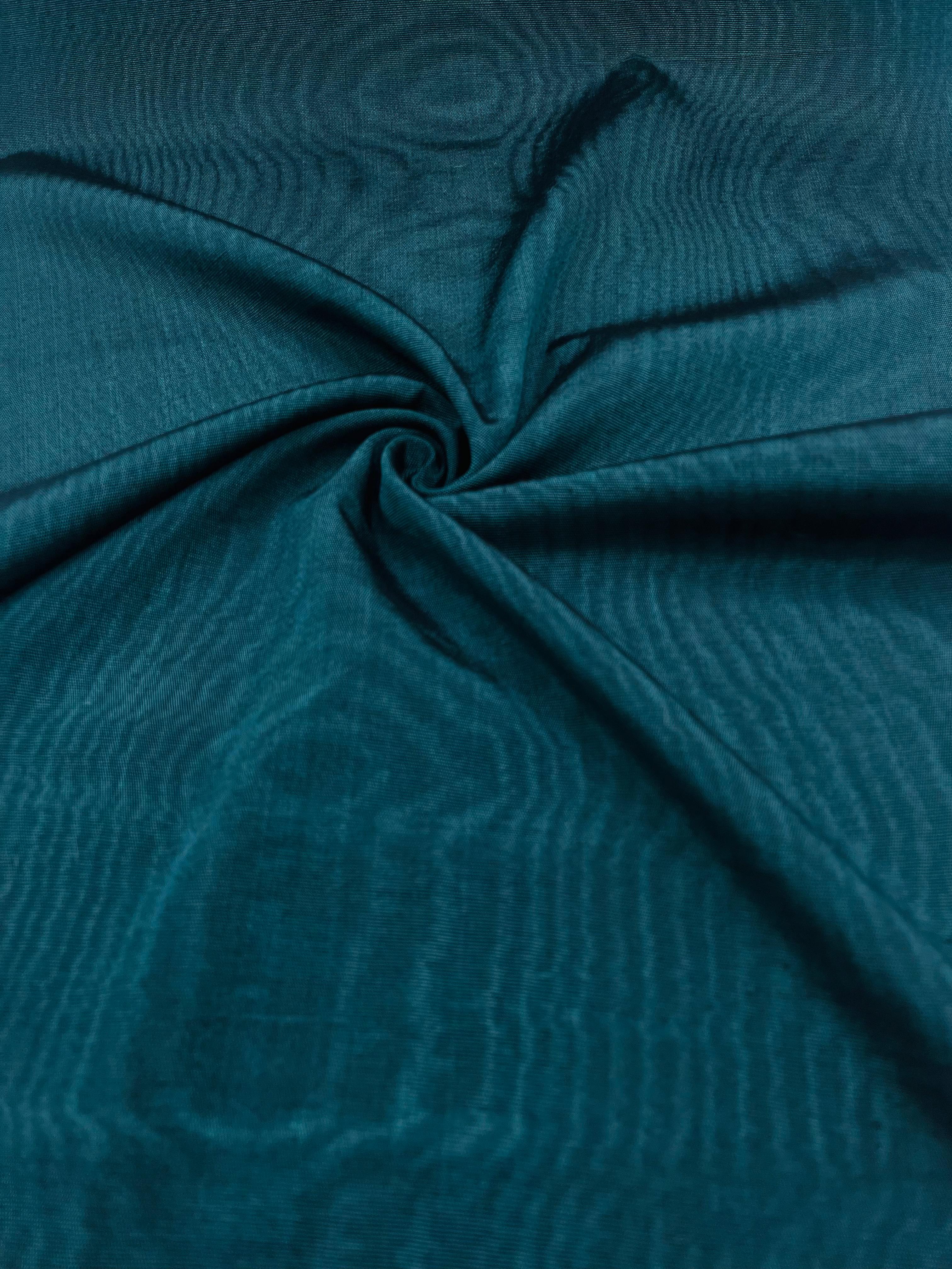 Petroleum Blue Silk Home Textile Interior Fabrics Watermark Patterns.