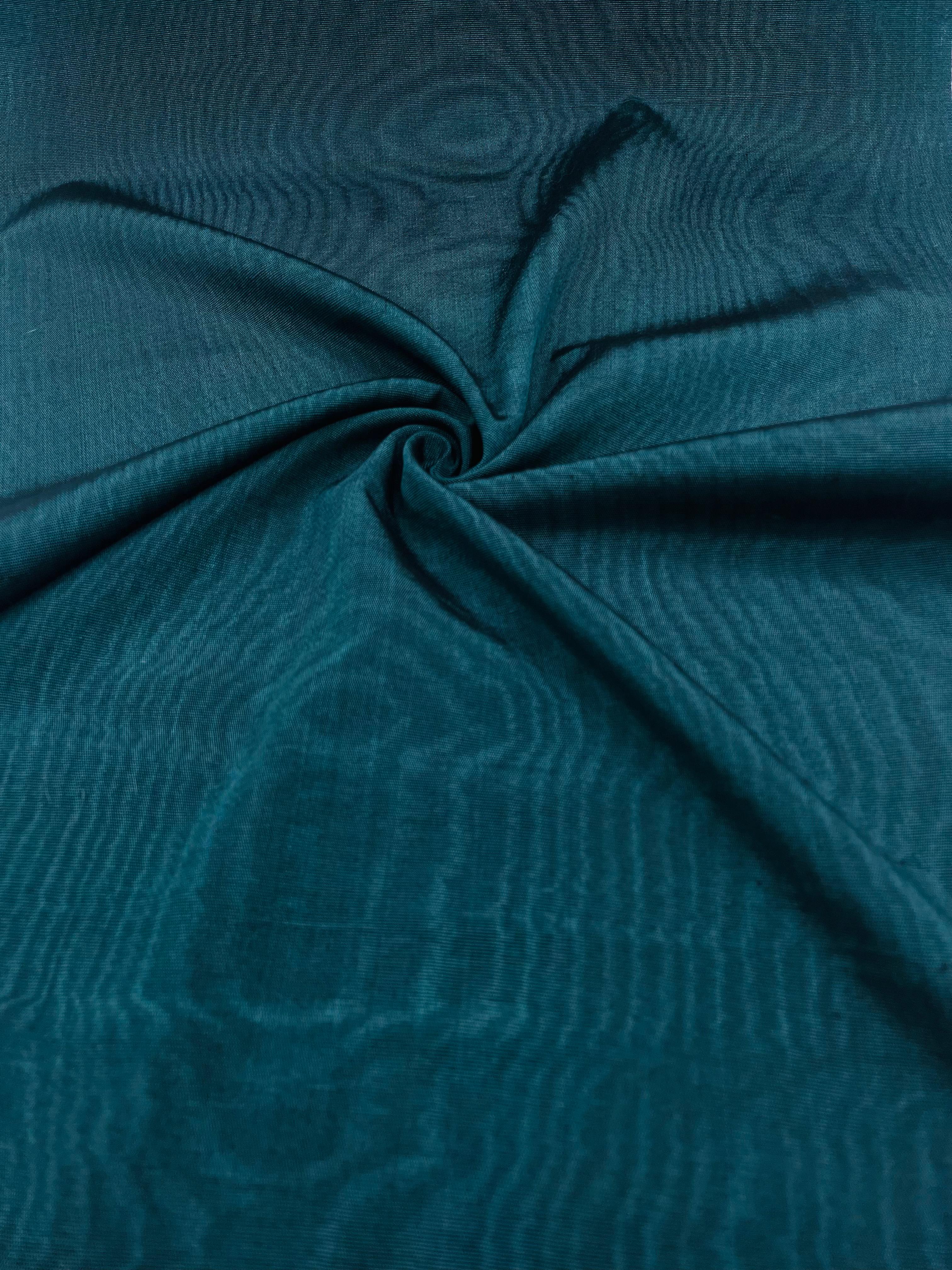 Petroleum Blue Silk Home Textile Interior Fabrics Watermark Patterns.
