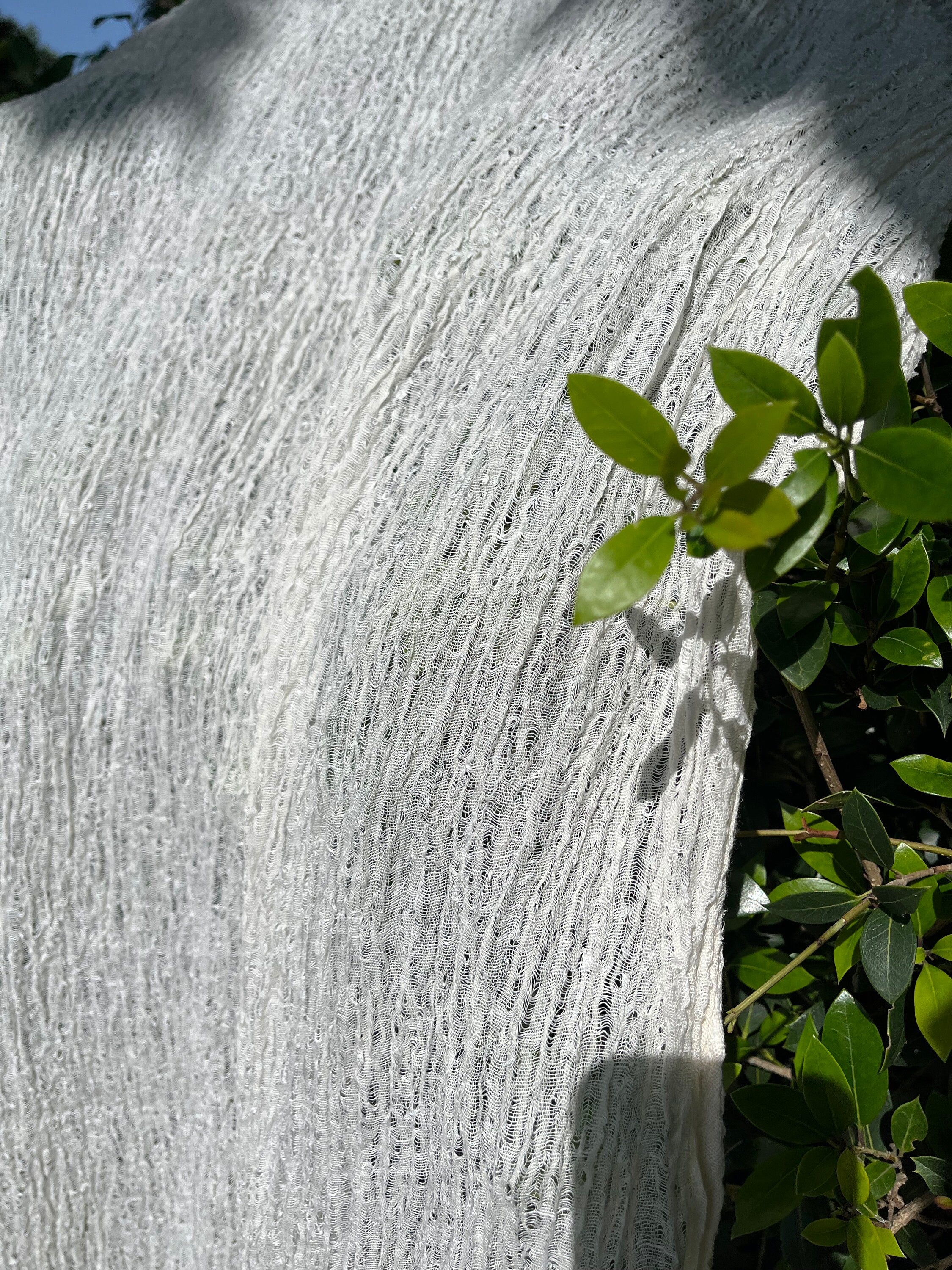 Unbleached, Ivory White Textured Linen Fabric By The Yard Natural Fabrics.