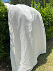 Muslin Fabric By The Yard - Blue White Stripes - Undyed Natural Option