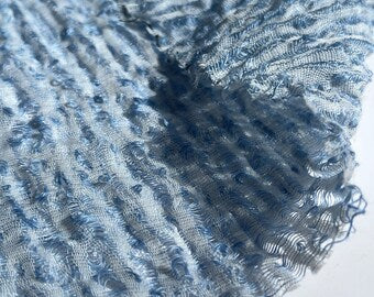 Light Blue Unique Natural Fabrics: Funky, Sheer, and Textured Cotton Linen