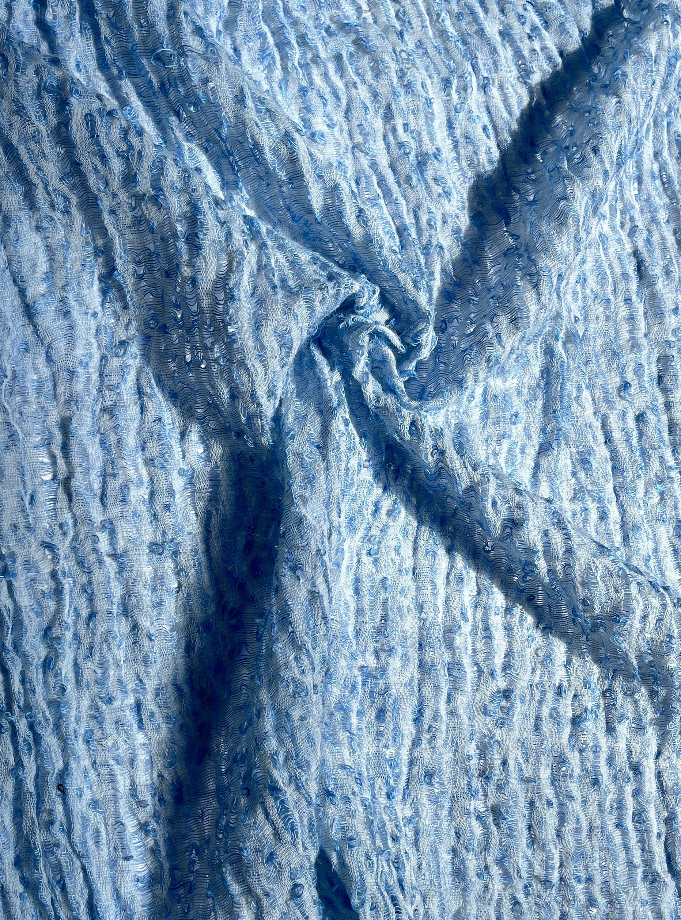 Light Blue Unique Natural Fabrics: Funky, Sheer, and Textured Cotton Linen