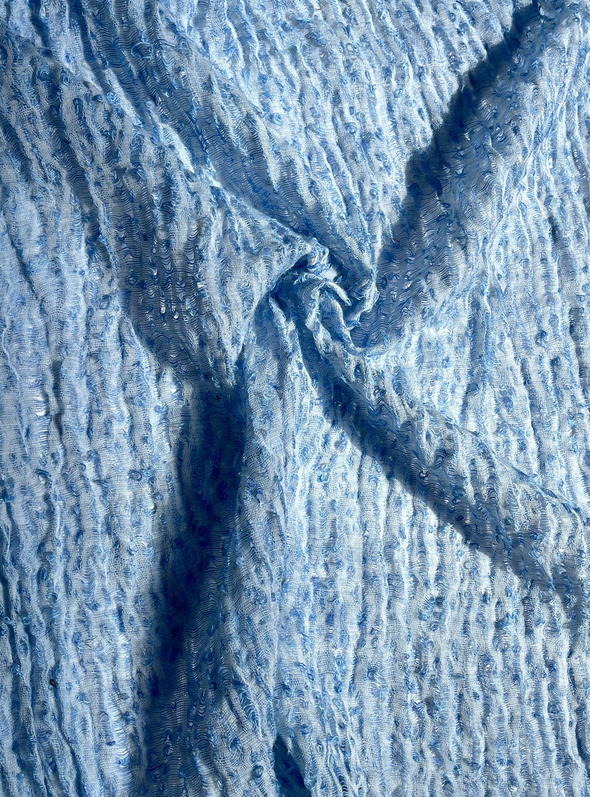 Light Blue Unique Natural Fabrics: Funky, Sheer, and Textured Cotton Linen