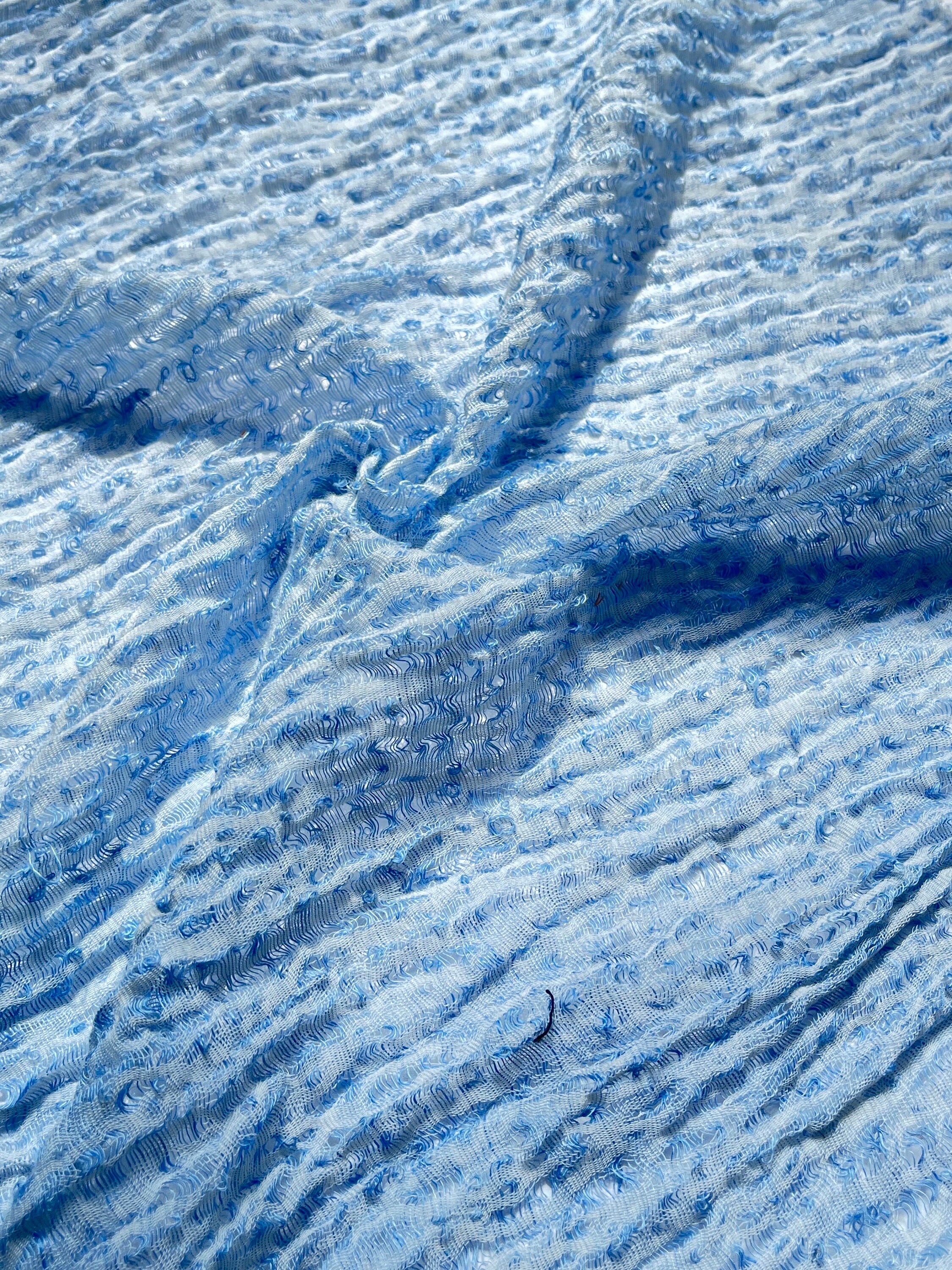 Light Blue Unique Natural Fabrics: Funky, Sheer, and Textured Cotton Linen