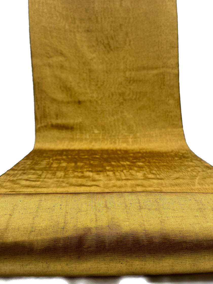 Gold Colour Silk Moire Home Textile Interior Fabrics, Watermark Pattern.