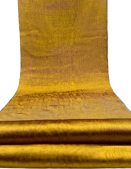 Gold Colour Silk Moire Home Textile Interior Fabrics, Watermark Pattern.
