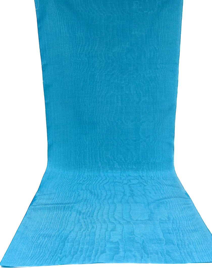 Light Blue Silk Fabric, Moire Silk Fabric, Silk By The Yard. Watermark Pattern.